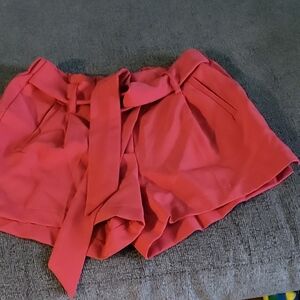 Calvin Klein Pink High Waist Shorts with Tie-Waist